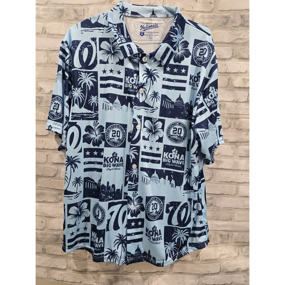 Washington Nationals SGA 20th Anniversary Kona Big Wave Hawaiian Shirt  Size XL